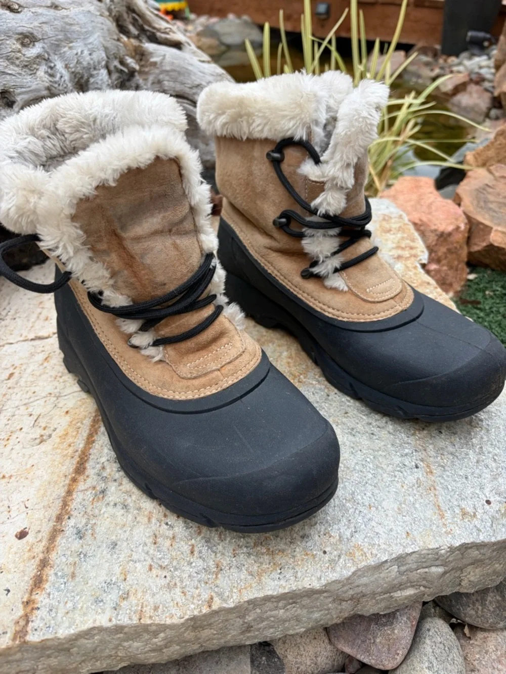 Sorel Snow Angel Boots Womens 10 Waterproof‎ Suede Faux Fur Winter